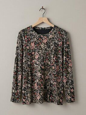 Floral and Paisley 100% Pima Cotton J Jill Long Sleeve Top Size L